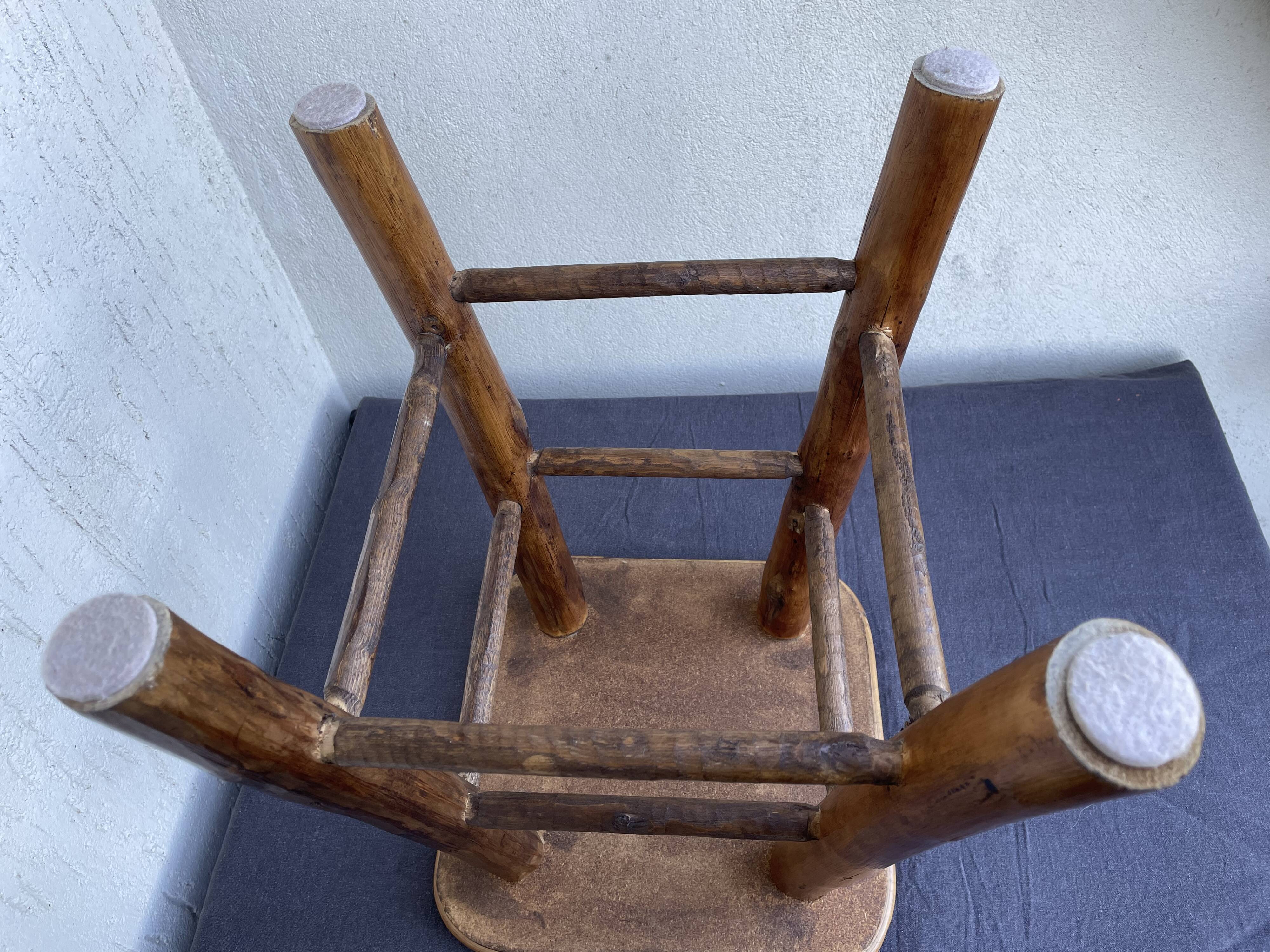 Chestnut and bamboo stool