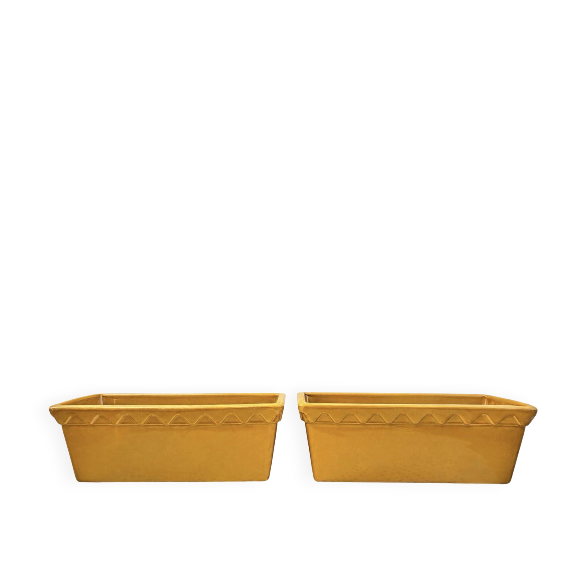 Pair of glazed ceramic planters SILMA Italy - 1970s