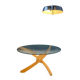 Table basse en hêtre et verre de Maison Regain, 1970