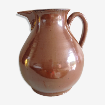 Pitcher brown glazed ceramic ball 60/70 years
