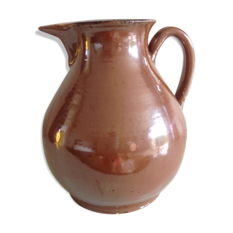 Pitcher brown glazed ceramic ball 60/70 years