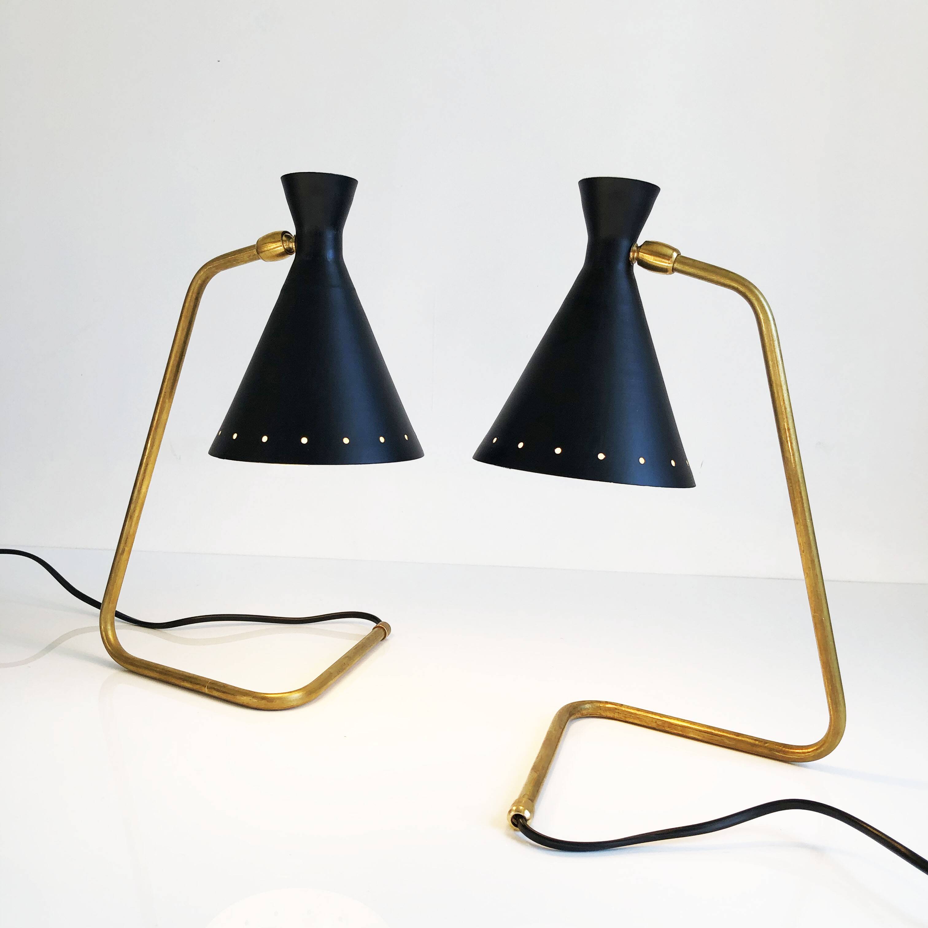 Pair of Italian “cocotte” lamps. 50s design