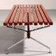 Italian teak and steel elegance bench from the 1960s