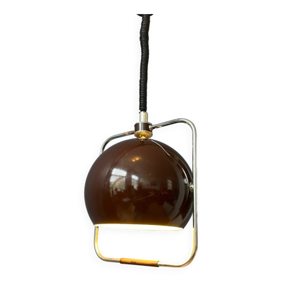 Suspension vintage GEPO marron   Luminaire Space Age   Plafonnier Mid-Century Modern