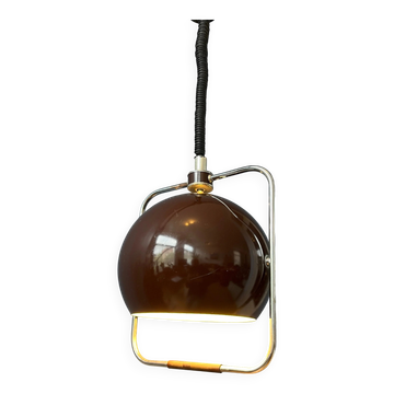 Vintage brown GEPO suspension | Space Age light fixture | Mid-Century Modern ceiling light