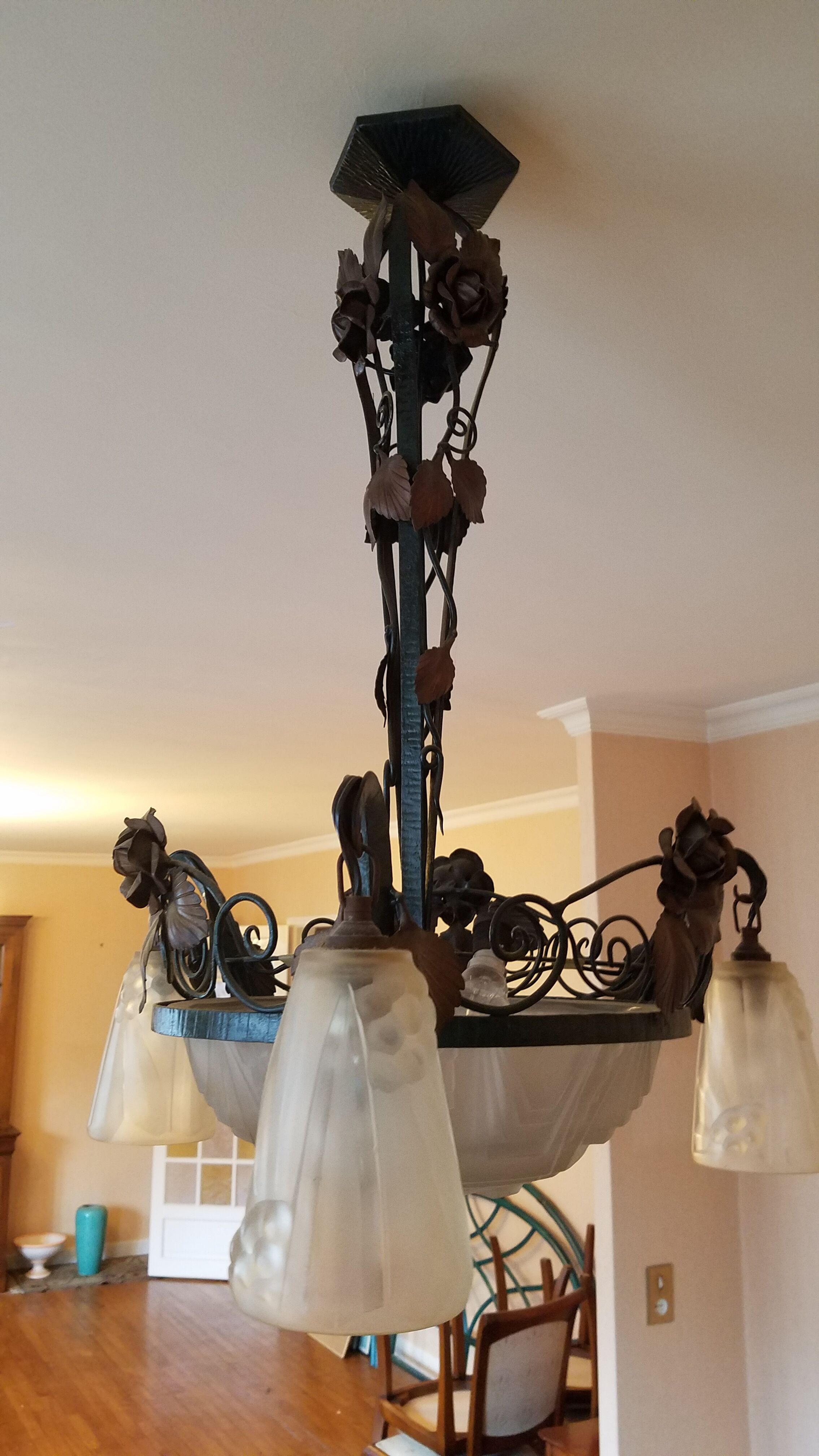 Glass pase hanging signed Muller brothers