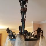 Glass pase hanging signed Muller brothers