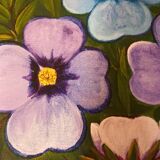 Canvas blue flowers