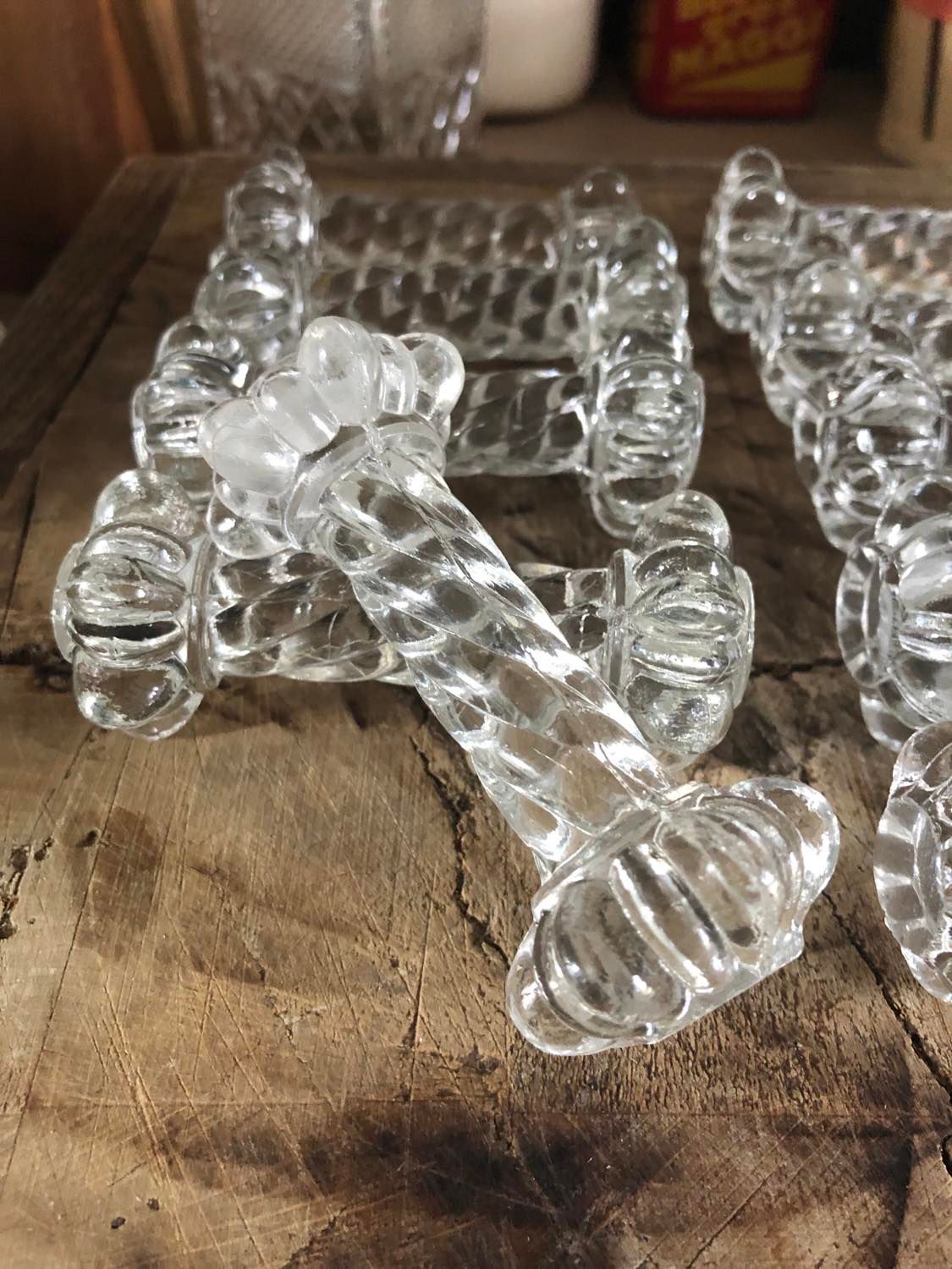 Moulded glass knife holders