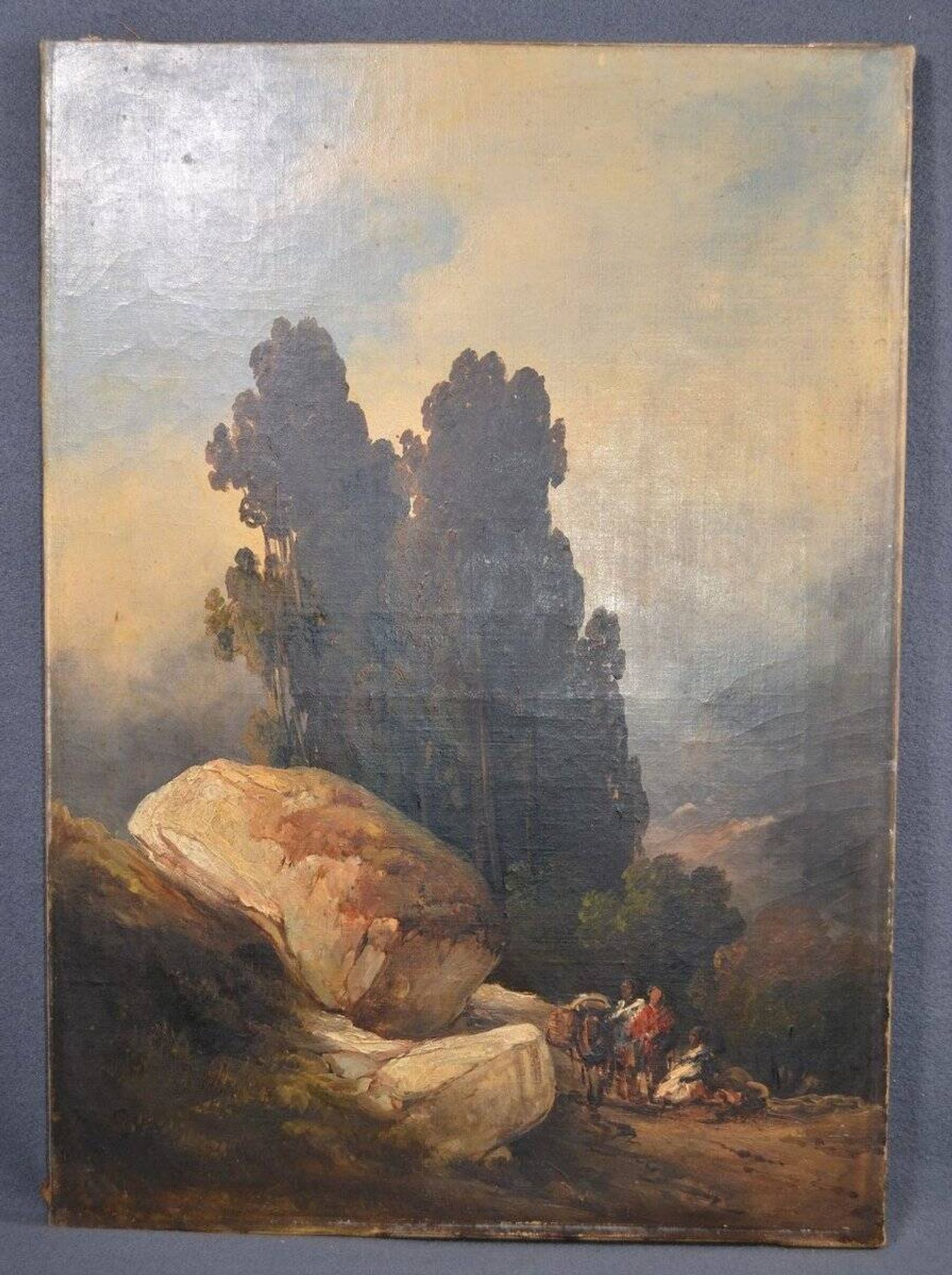 The convoy at the foot of the rocks, 1800s, oil on canvas.