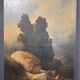 Huile sur toile, Le convoi au pied des rochers, années 1800