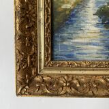 Framed old painting landscape 34X28 cm