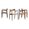Ensemble de 4 chaises à repas, modèle 57, par Niels O. Moller, Danemark, 1960