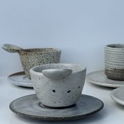 Service de petite vaisselle modulable en céramique indonésienne (6 éléments + coupelles)