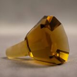 Art Deco Moser liqueur set in frosted orange glass