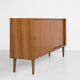 Midcentury sideboard in cherry wood with 2 sliding doors 1960s