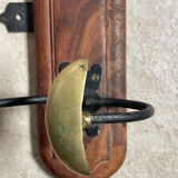 Wood and brass coat rack