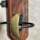 Wood and brass coat rack