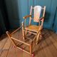 Doll high chair in wood – 1970s, foldable and on wheels