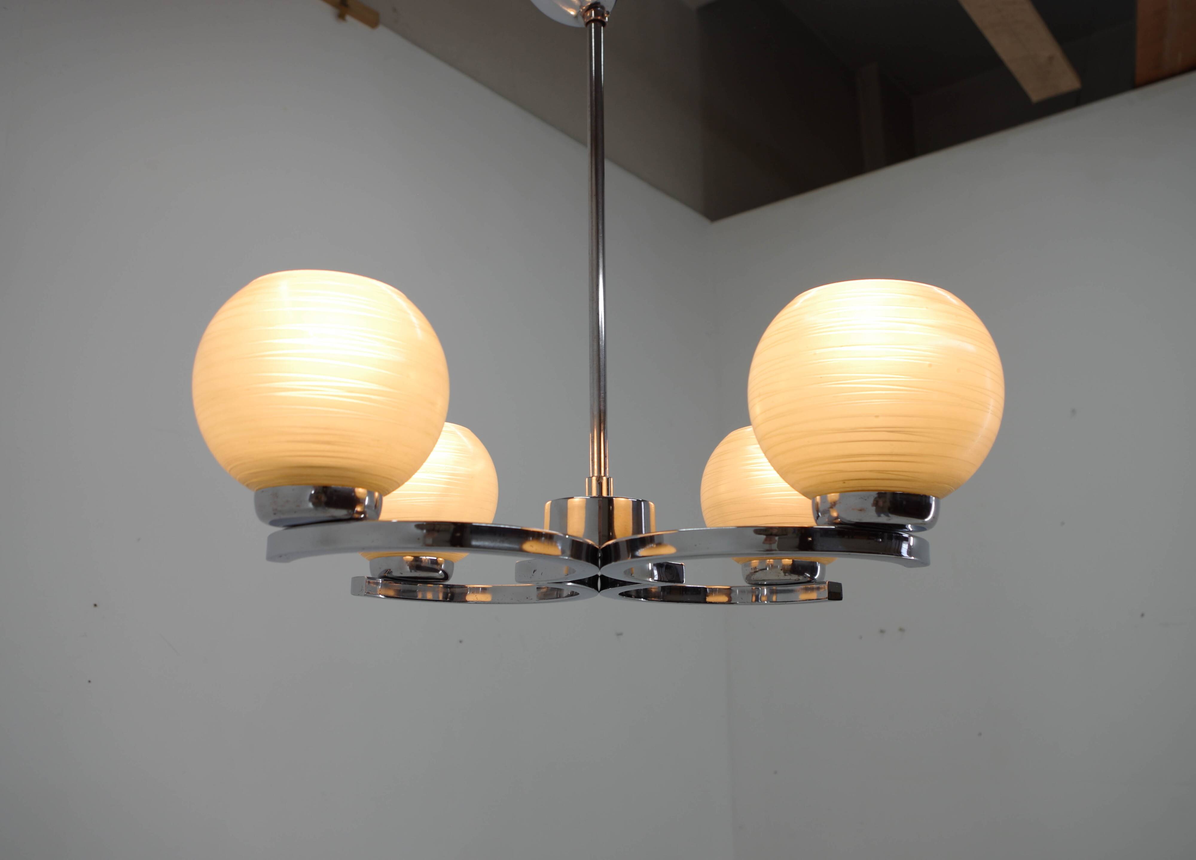 Mid-Century Chandelier by Napako, 1950s, Restored
