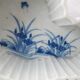 Old Chinese or Japanese blue and white porcelain planter from the late 19th or early 20th century