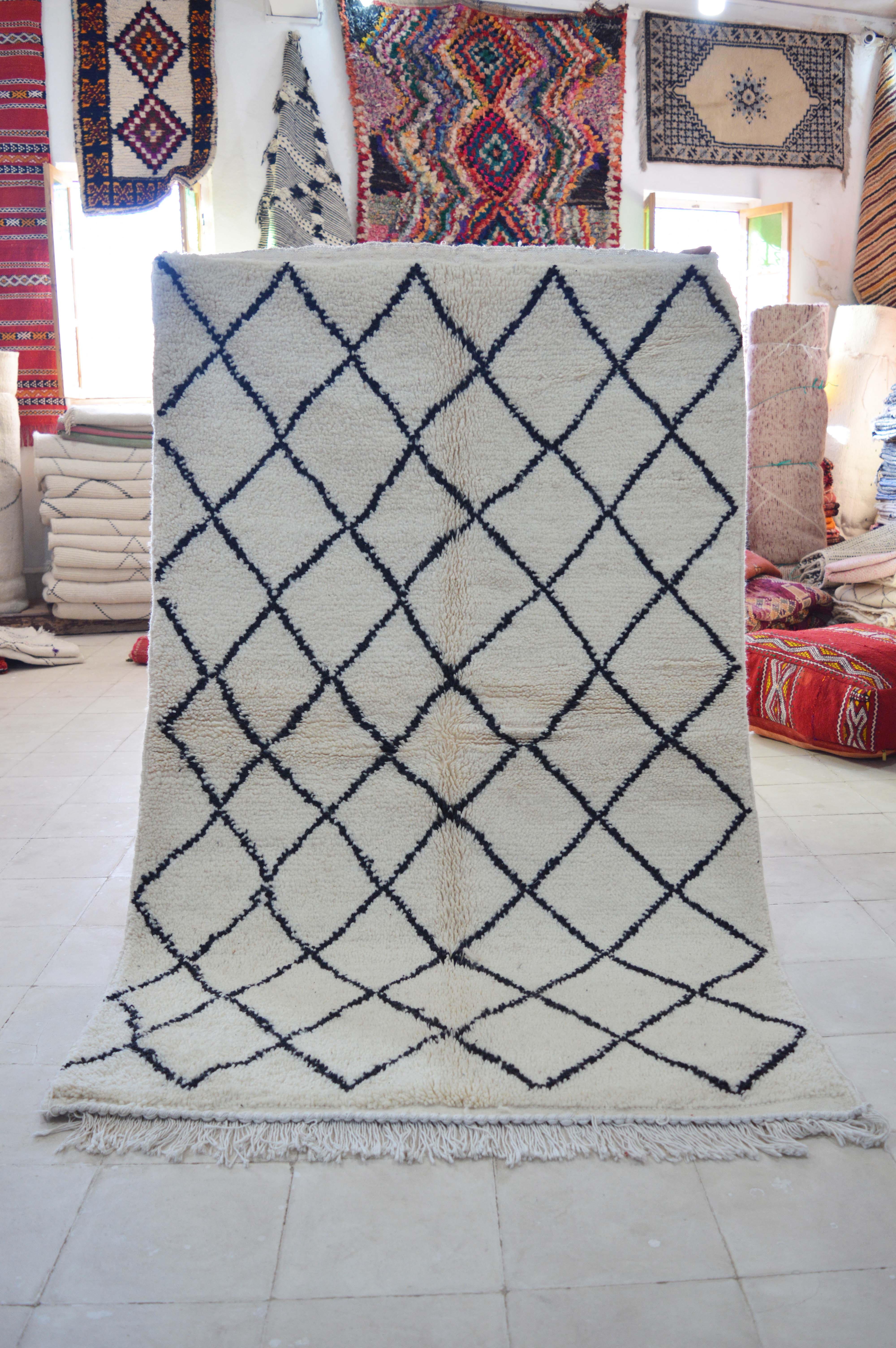 Tapis berbère losanges beni ouarain  187 x 122 cm