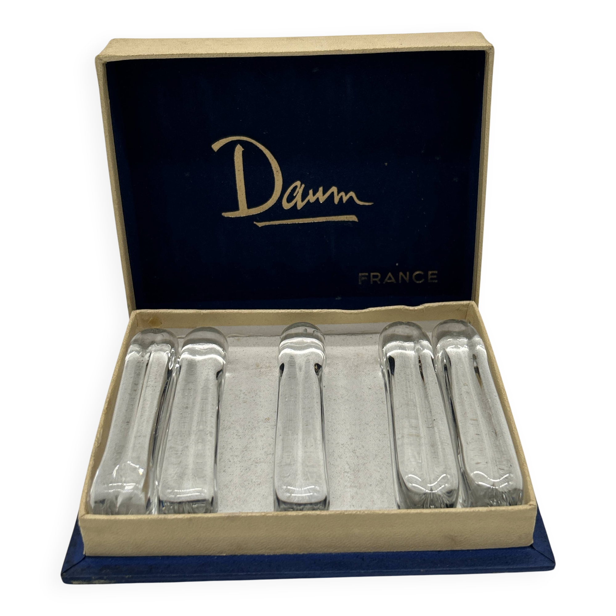 5 porte-couteaux en cristal de daum