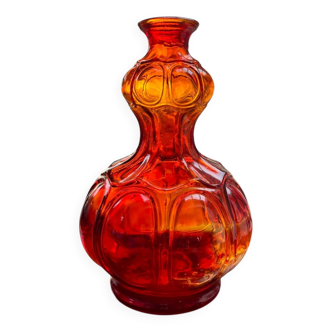 Red glass vase