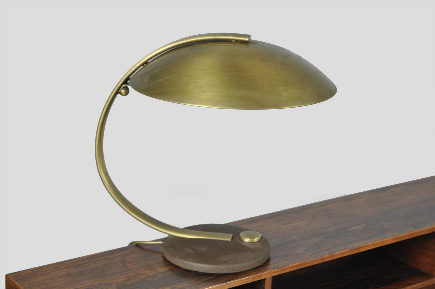 Mid century art deco / bauhaus brass table lamp by egon hillebrand 60s