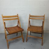 Paire de chaises pliantes en hêtre