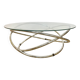 Coffee table with glass top and chrome tubular base