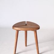 Scandinavian Tripod Pinewood and Beech Stool, 1950s