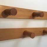 Charlotte Perriand, pair of fir wall coat racks, French work, around 1970