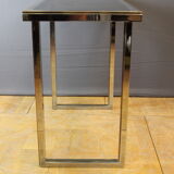 Chrome and gilded console by Romeo Riga around 1970