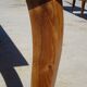 Antique solid walnut table with marquetry and extensions.