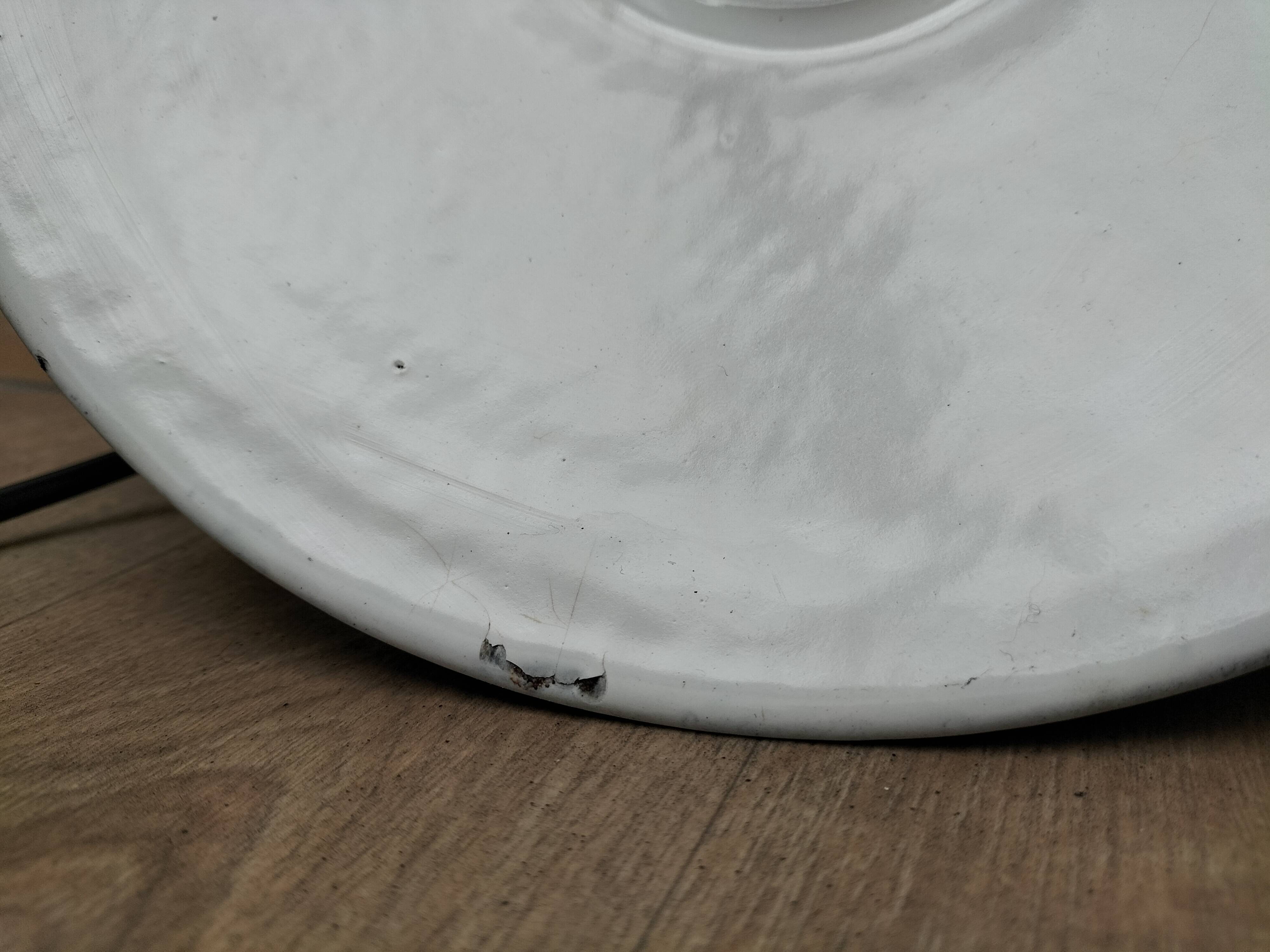 Enameled sheet metal pendant lights