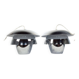 Pair of vintage Space Age chrome pendant lights