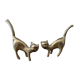 Duo de chats en laiton vintage