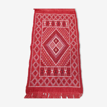 Handmade Berber pattern red carpet