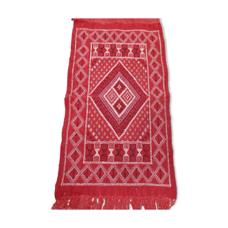 Handmade Berber pattern red carpet