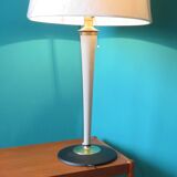 "Mazda" desk lamp in wood and brass France 1940