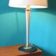 "Mazda" desk lamp in wood and brass France 1940