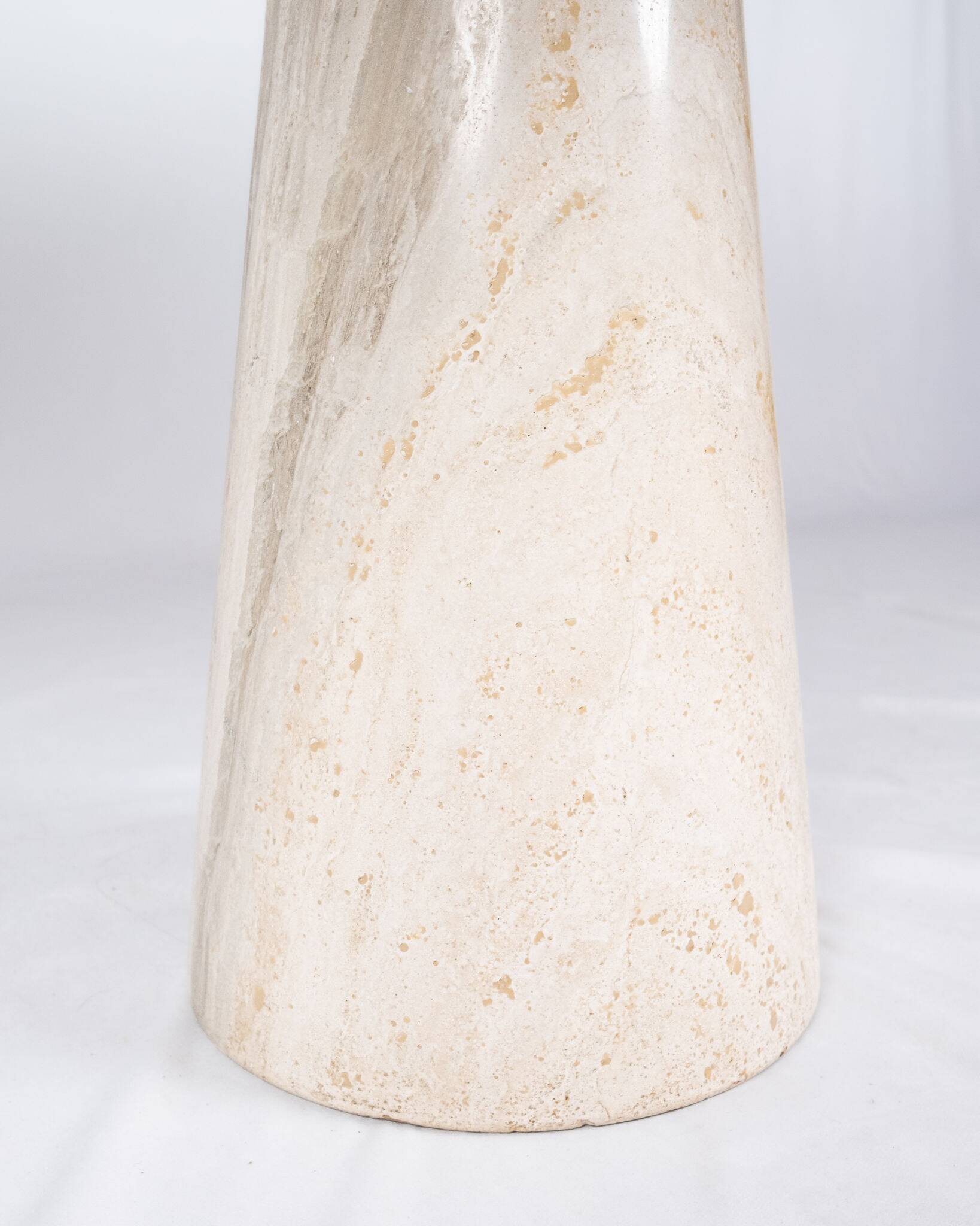 Pedestal dining table in travertine, Stone International, Italy, 1970s