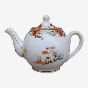 Old teapot Sarreguemines 19th Chinoiserie