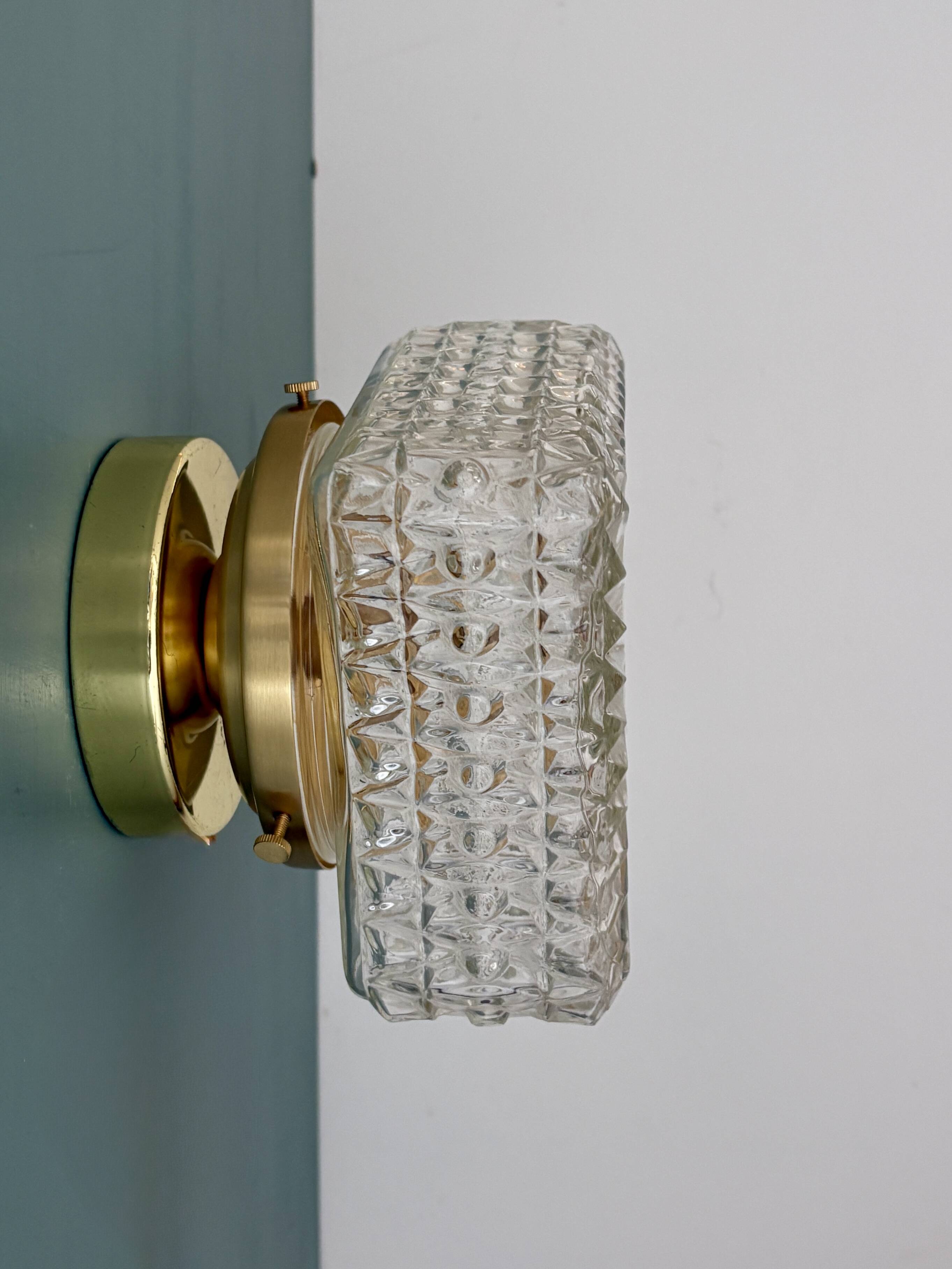 Vintage square glass globe wall/ceiling light.