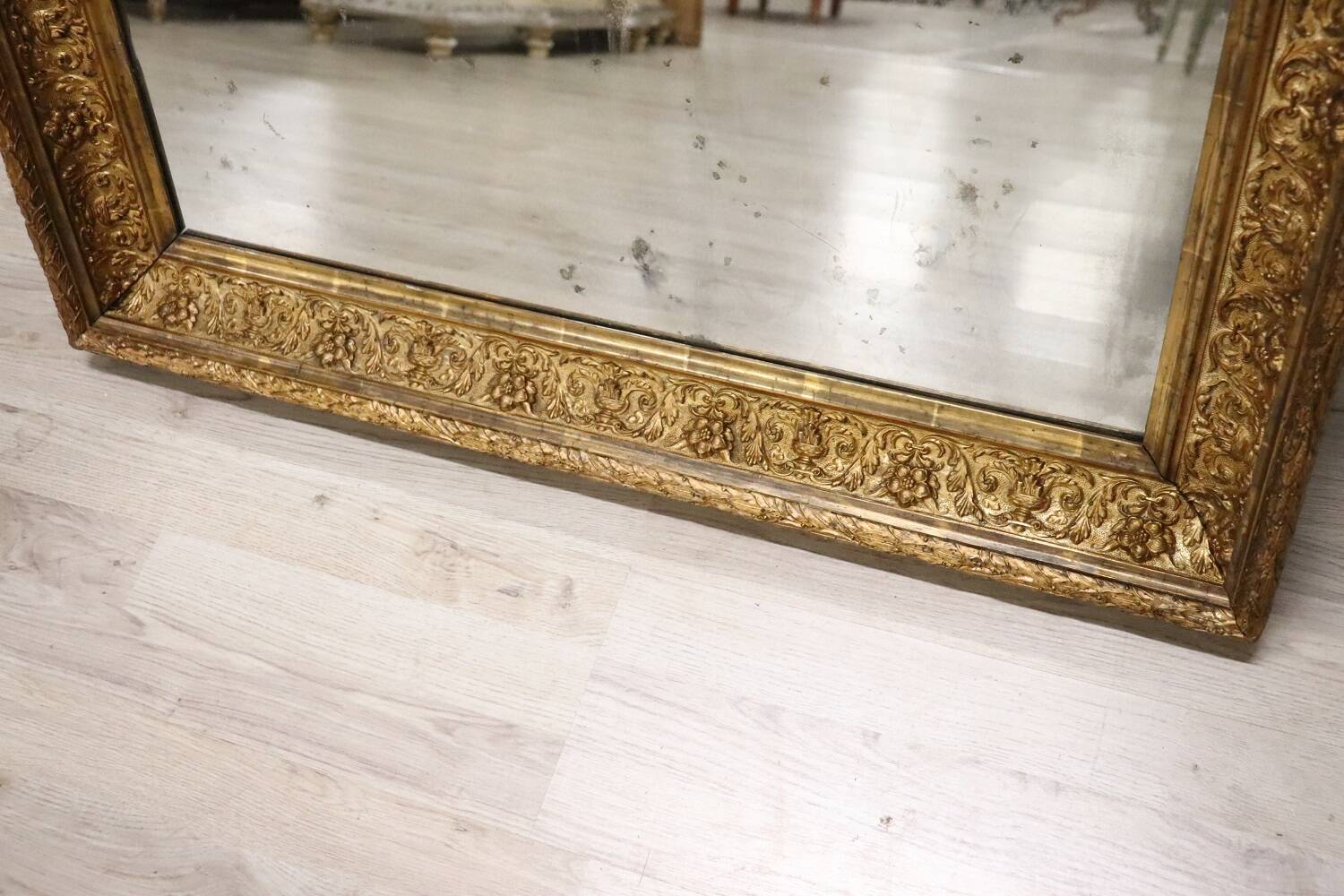 Golden Wood Wall Mirror