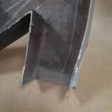 Letter of sign R metal zinc painted vintage 1950