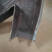 Letter of sign R metal zinc painted vintage 1950
