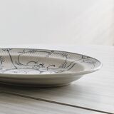 Vintage blue and white ceramic oval dish