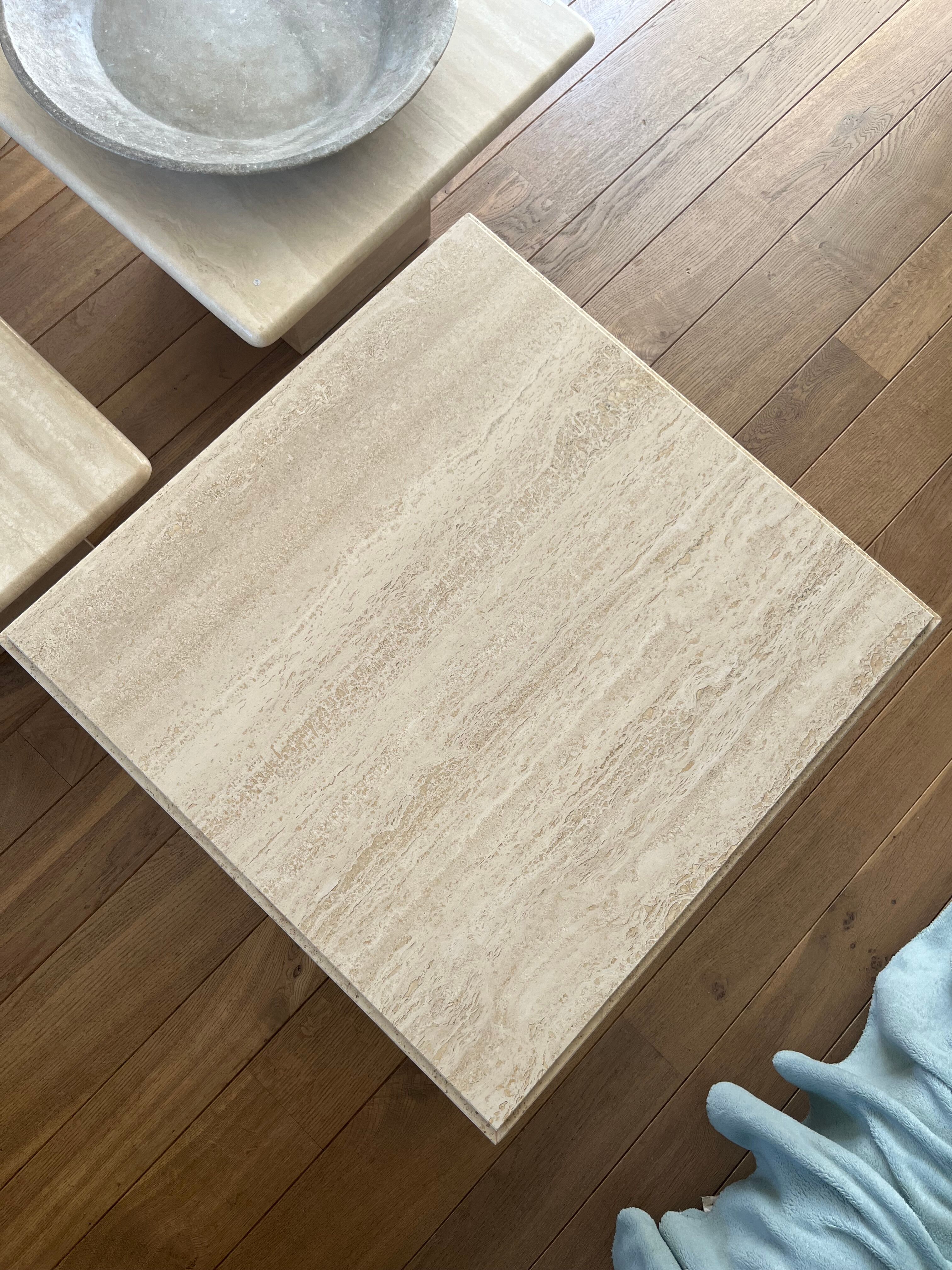 Travertine coffee table